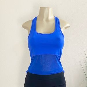 FABLETICS | Blue T Strap Cropped Athletic Tank Sz XS/S